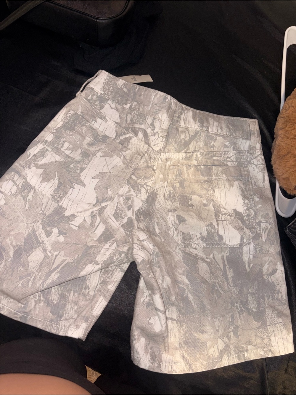 Hollister Gray and White Abstract Print Shorts